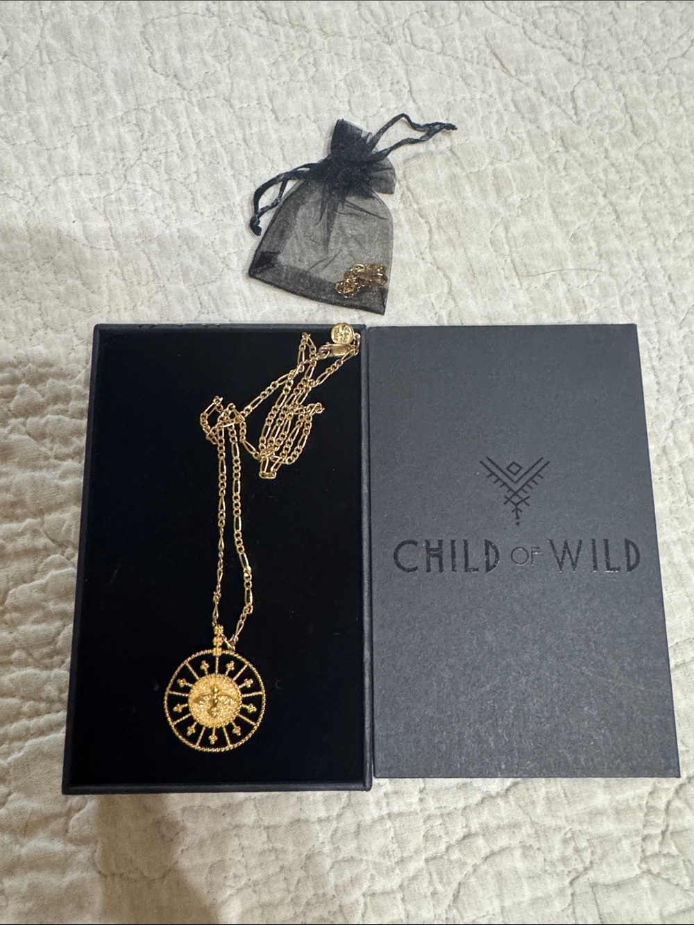 Child of Wild Gold Radiant Compass Medallion Necklace